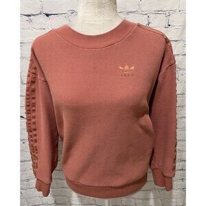Adidas Waffle Knit Crewneck Long Sleeve Sweatshirt With Logo Size S/M